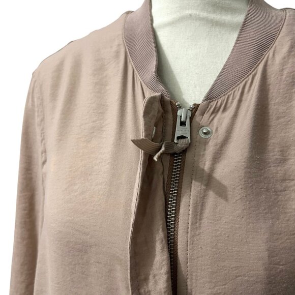 AllSaints Elio Bomber Parka Long Utility Cargo Duster Coat Size 6 - Picture 11 of 15